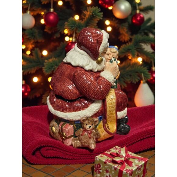 Fitz and Floyd Santa's List Collection Candy Dish with Lid in Original Box RARE - Picture 5 of 8